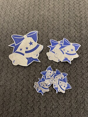 Vintage Seals Blue Silver Lot Of 7 Bells Stars D3