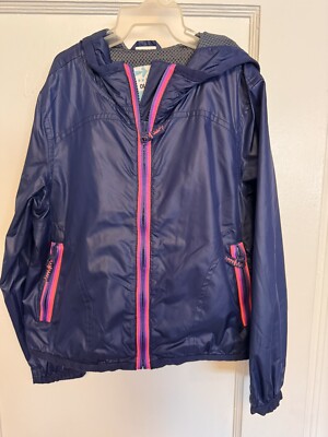 OLD NAVY  Kids Girls Windbreaker Hooded Full Zip Jacket Size XS 4-5 NEW