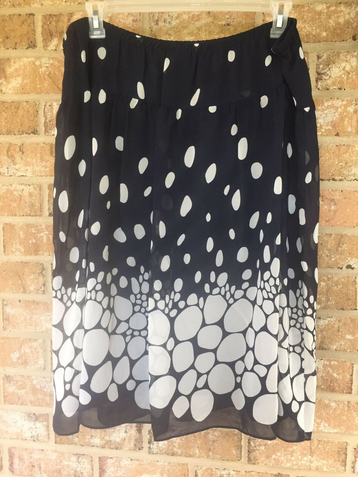 Women's Navy Blue & White Polka-dots Flowy Skirt Size 22W RN