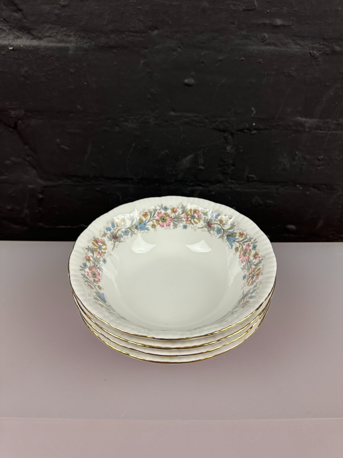 4 x Paragon Meadowvale Cereal / Dessert Bowls 6.5" Wide 2 Sets Available