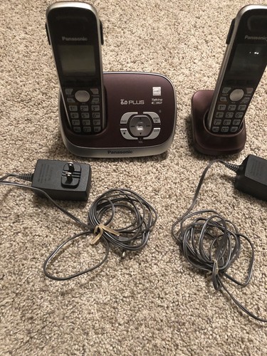 Panasonic KX-TG6572R Cordless Phone, Wine Red, 2 Handsets