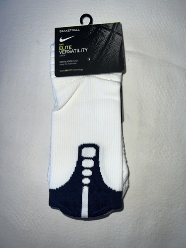 （中学硬式）Global Elite VKONGGS HS700 83cm Nike Elite Versatility Crew Basketball Socks - WHITE/ NAVY