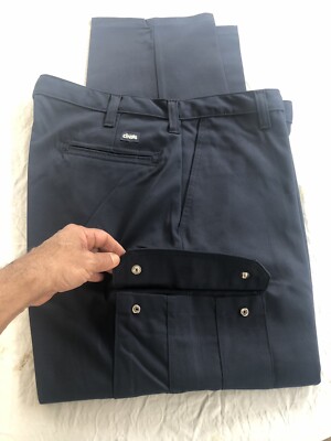 2 Cintas Comfort Flex Navy Blue Cargo Work Pants 32x32  #270-20 Relaxed Fit