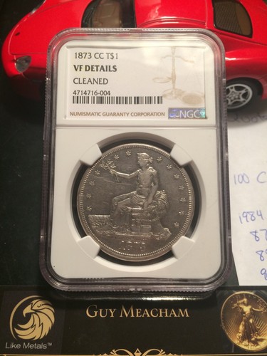 1873-CC Trade Silver Dollar - $1 - NGC VF Details - Carson City Very Fine