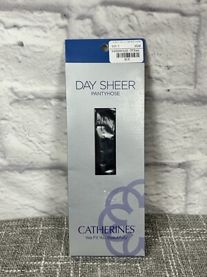 Catherine's Day Sheer Pantyhose Plus Size C Off Black New Up to 6'0'' and 300 lbs
