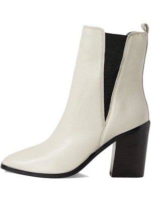 MARC FISHER LTD Женские кожаные ботинки на каблуке Kristie с блочным носком цвета слоновой кости 9 М