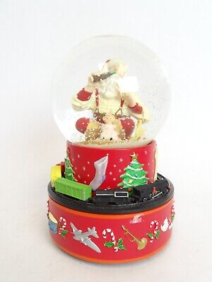 Vintage Hallmark Coca-Cola Santa Christmas Musical Snow Globe with Moving Train