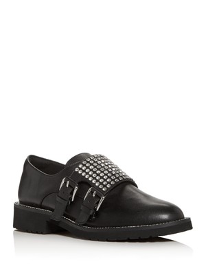

KURT GEIGER Женские черные кожаные лоферы London Seth с двумя ремешками Monk Strap, Черный, 3209700109