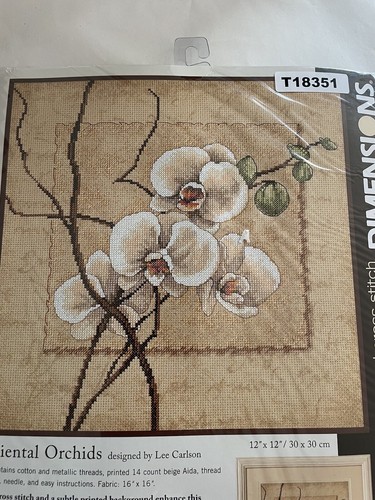 Dimensions Cross Stitch Kit “Orchids” 12  X 12 From 2006 Floral Pillow