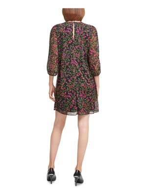 

CALVIN KLEIN Женское серое платье прямого кроя с цветочным принтом и рукавами 3/4 с вырезом-кольцом Размер, Серый