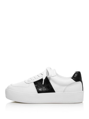 

Женские кожаные кроссовки AQUA White Crocodile 1 на танкетке с платформой Libby Toe, Белый, AQ-LIBBY