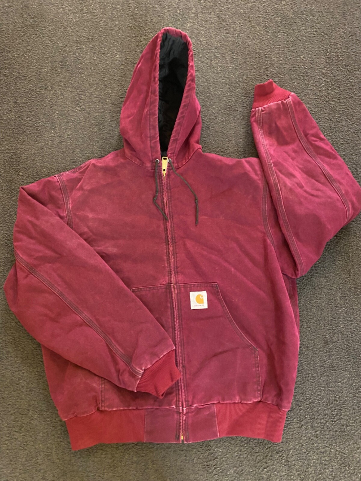 Vintage Carhartt JQ281 Jacket Burgundy Wine Red RARE Made in Vintage Carhartt JQ281 Jacket Burgundy Wine Red RARE Made in