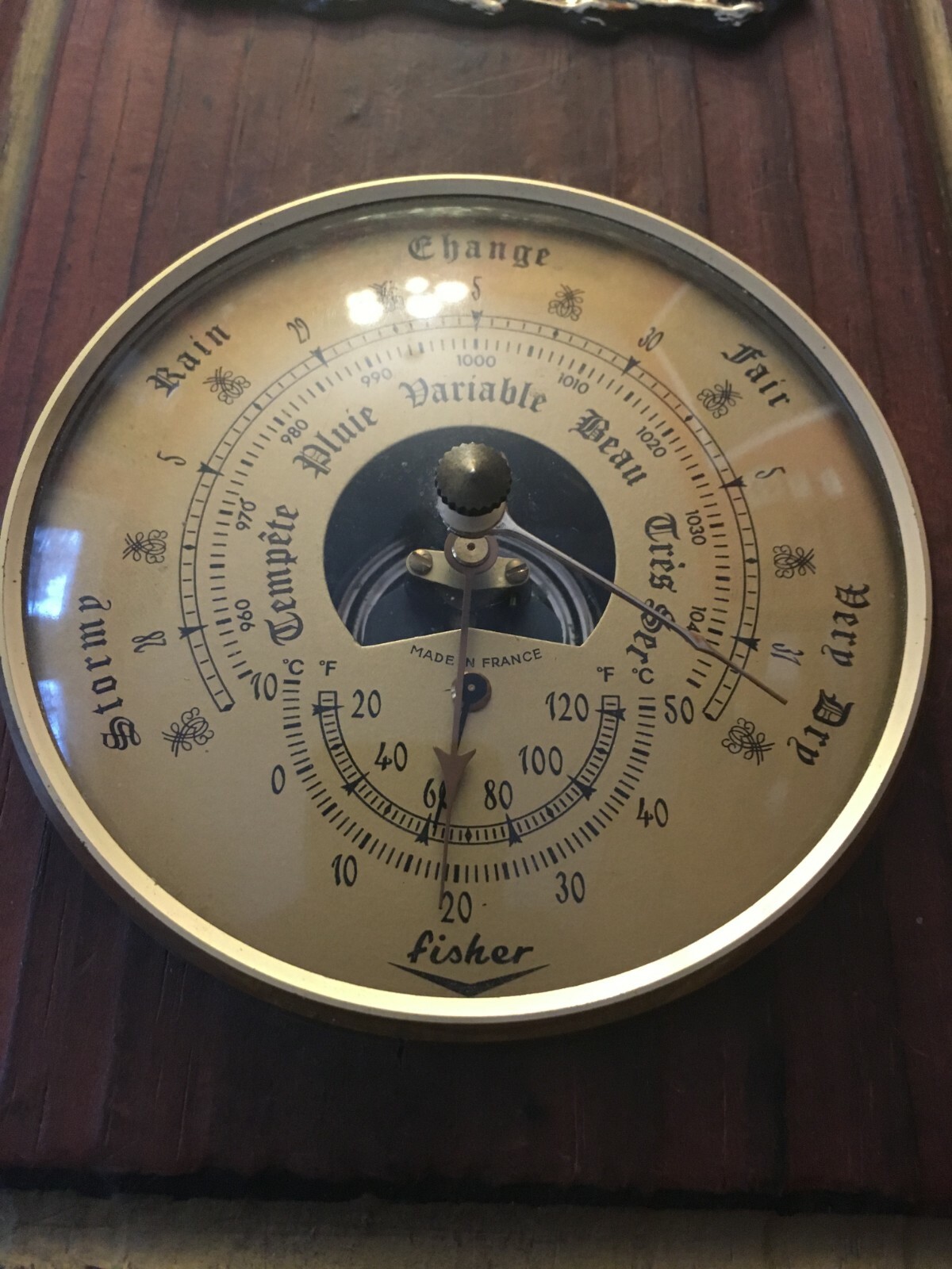 Vintage Nautical Ship Barometer Weather Nautical Hangs on Wall Works