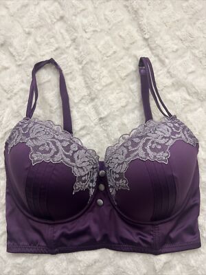 New Adore Me Long Line Bra Size 34DDD Purple