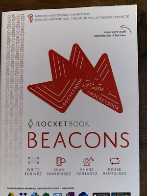 New Rocketbook Beacons 4pk Whiteboard Beacons Reusable and Easy-To-Use - Sealed