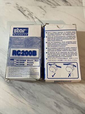 Lot Of 2 Star Micronics RC200B Ink Ribbon Black For SP200 Printers 30980112 NEW