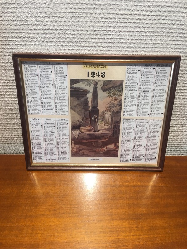 Almanach Des P.T.T. 1943 Avec Cadre / Calendrier / La Fontaine