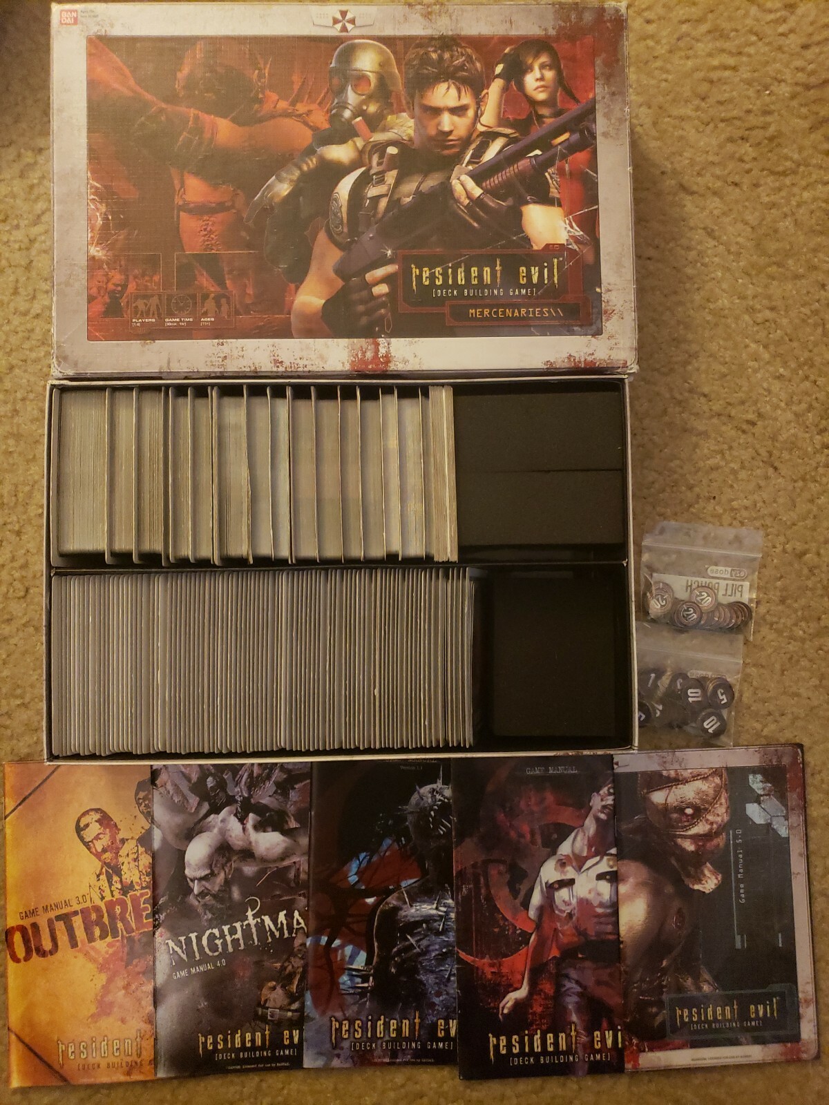 RESIDENT EVIL DECK BUILDING GAME + ALL 4 EXPANSIONS ALLIANCE, NIGHTMARE, & more