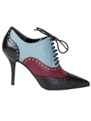 

Женские светло-голубые туфли на шпильках GUCCI с острым носком и кожаными каблуками Oxfored, Light blue, 388945-C9DZ0-1265