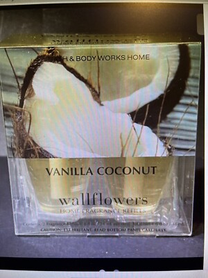 Bath & Body Works Wallflowers Home Fragrance Vanilla Coconut 2 Pack Refill NIP