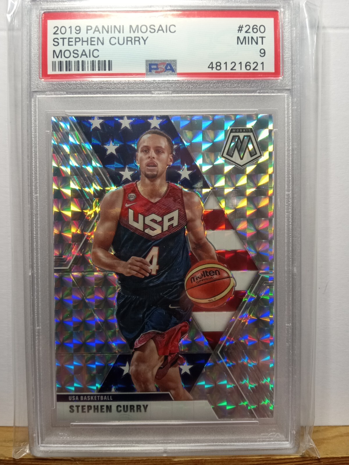 2019-20 Panini Mosaic Team USA Silver Prizm- Stephen Curry