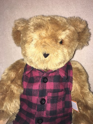 Vermont Teddy Bear Dad American Flag Heart Embroidered Arm Military EUC