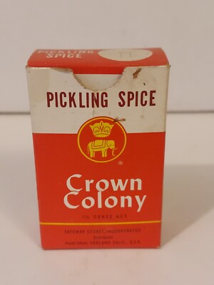 Crown Colony Brand 1960s Pickling Spice Box