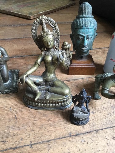 Lot Antique Gilt Bronze Tibetan Indian Chinese Asian Japan Thai Buddhas