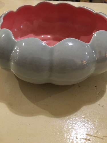 Vintage Redwing Pottery : Planter 278 Mint Green And Pink