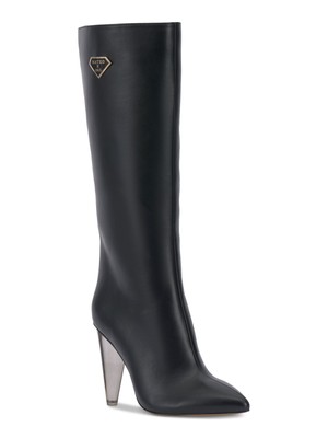 MATEO BY INC Womens Black Charlotte Pointed Toe Stiletto Boots 7.5 M