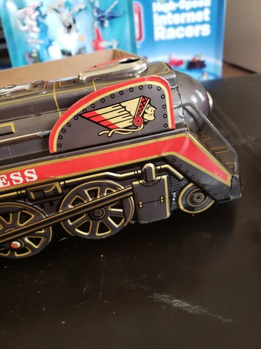 VINTAGE OVERLAND EXPRESS TIN TRAIN WITH BOX 3140 LITHO JAPANESE WORKS GREAT!