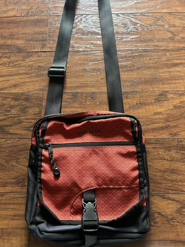 Vtg 90s Eddie Bauer Cross Body Canvas Travel Bag Orange with