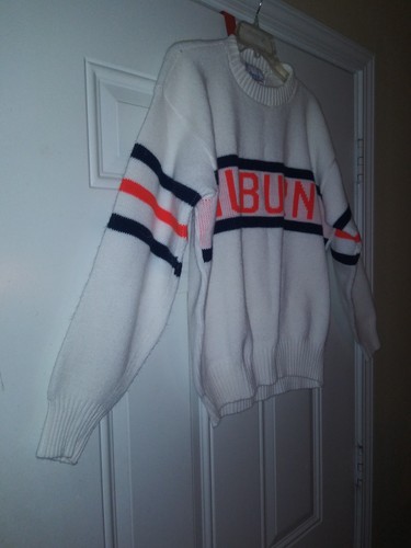 Vintage USA Marlomar Corp University Auburn Tigers Acrylic SPELL OUT Sweater Lrg