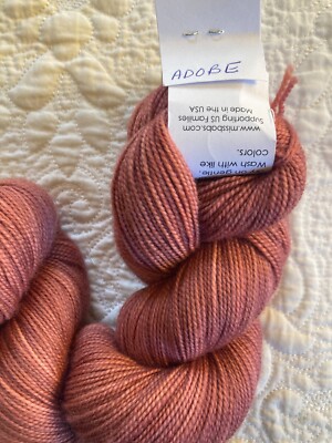 Miss Babs Yummy Hand Dyed Yarn Merino Wool ''Adobe'' Mauve Rose Dusty Pink Tonal