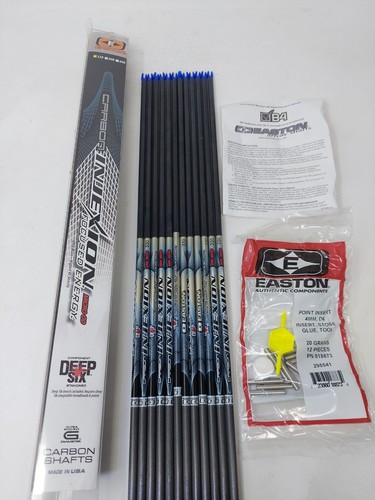 12pk Easton Carbon Injexion 330 Deep Six Focused Energy 4mm Arrow Shafts: 018910