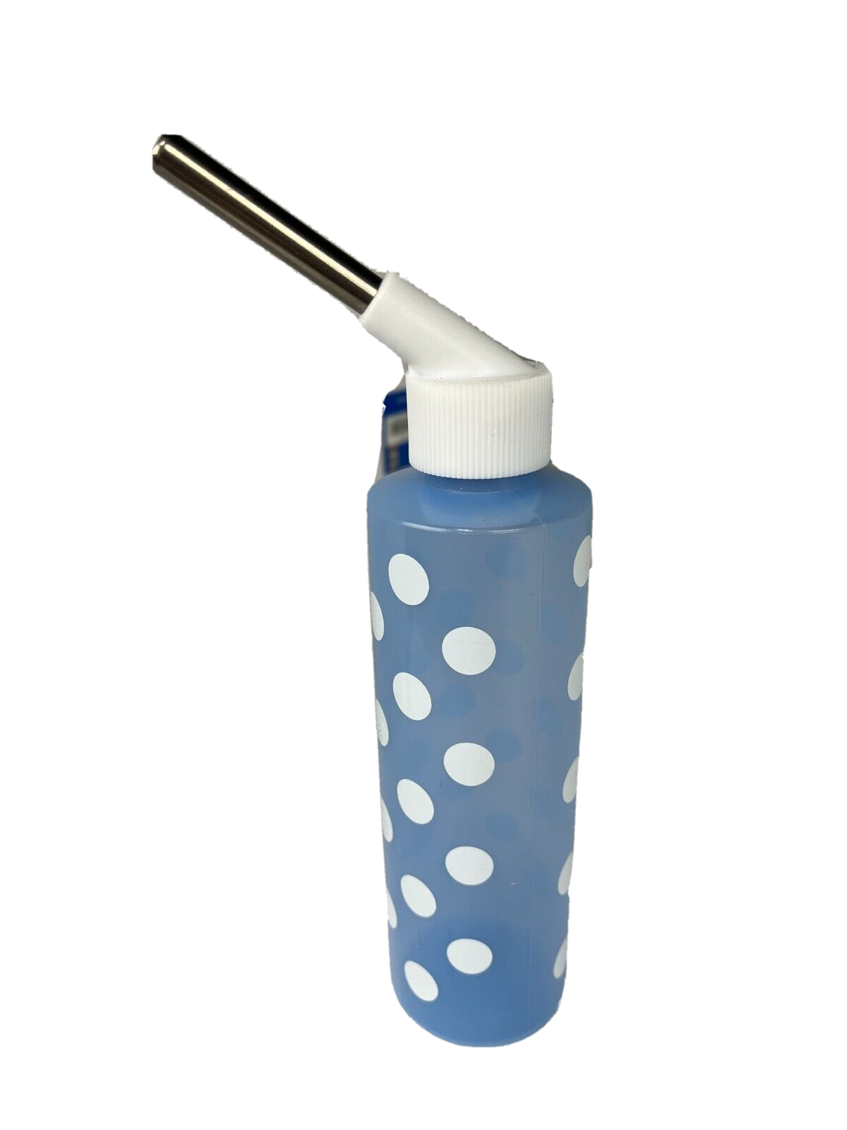 Happy Home Water Bottle for Hamsters, Gerbils, Mice, Small 8 0z. Blue Polkadots
