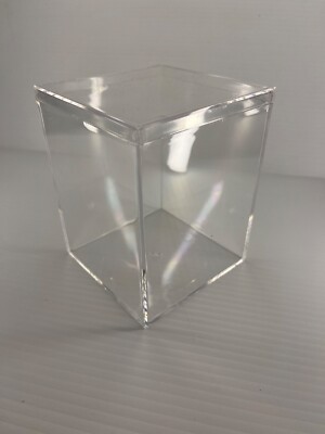 NEW 25 PC. OMNI CLEAR DISPLAY  PLASTIC BOXES 4''X4''X5'' SECONDS IN BOX