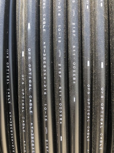 10,906’ OFS RIBBON 216 COUNT SINGLE MODE ARMORED FIBER OPTIC CABLE AT3BE83SX216