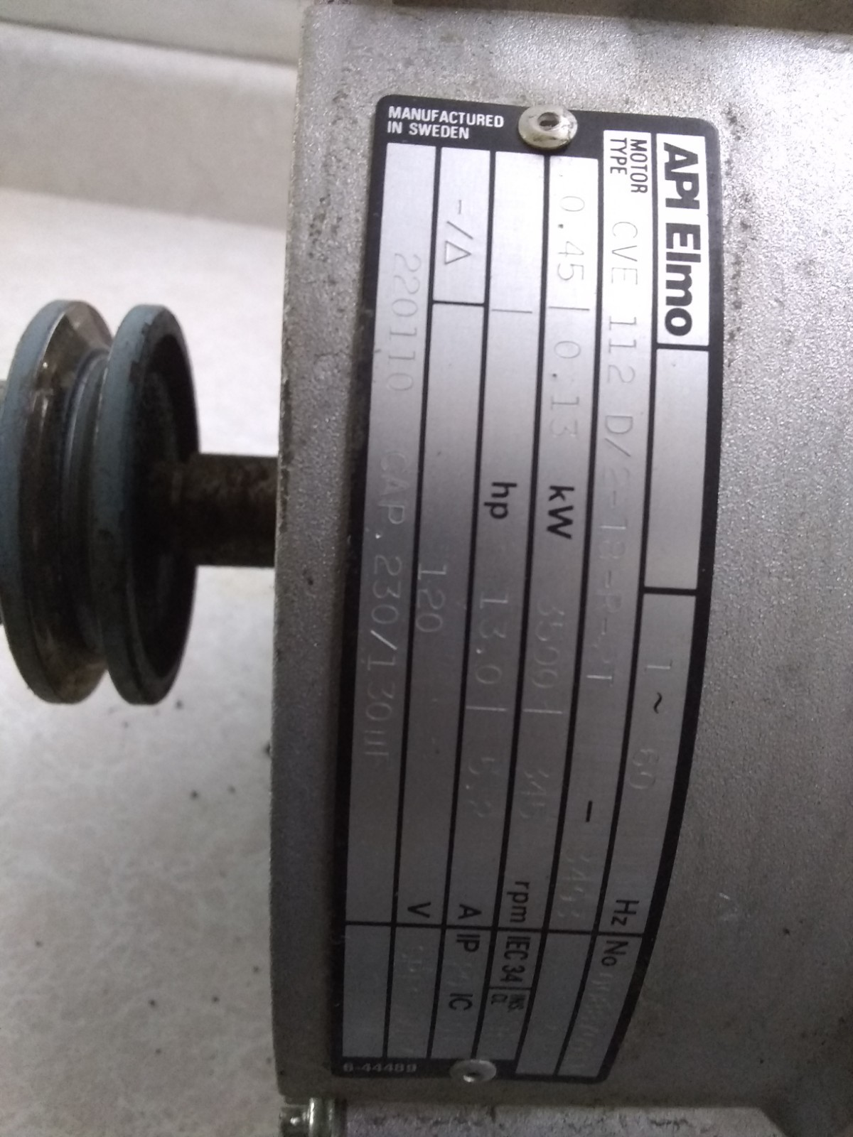 SPEED QUEEN ELMO CVE 112 D/2 -18-R-T2-3493 120V  2 SPEED MOTOR