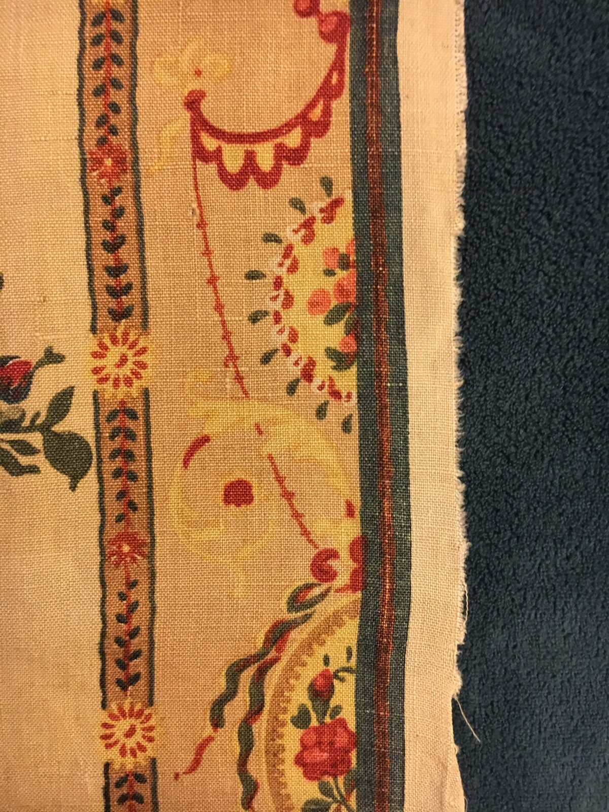 Vintage Linen Fabric - 34” X 28”