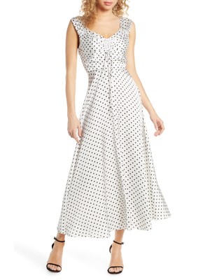 

JILL STUART Женское белое макси-платье в горошек с V-образным вырезом Размер, Белый