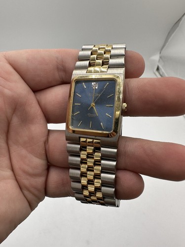 Men's Vintage 'Galaxie By Elgin' Chrome And Gold Plated Quartz Watch needs bat