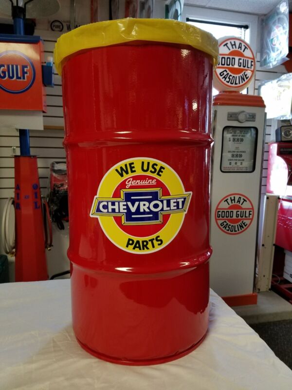 CHEVROLET NOSTALGIC 1950S VINTAGE STYLE 16 GALLON COLD ROLLED STEEL TRASH CAN