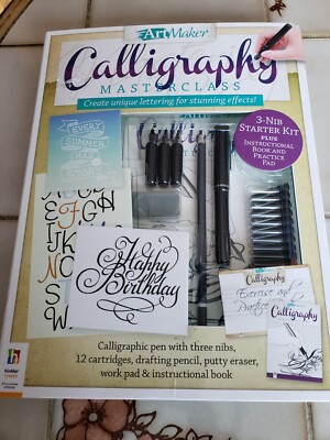 Art Maker Calligraphy Masterclass Kit-3 Nib Starter Kit plus Instruction .. NEW