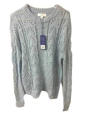 Popsugar Women's Sweater Knit Pullover 420 Blue Style 310 Acrylic Medium