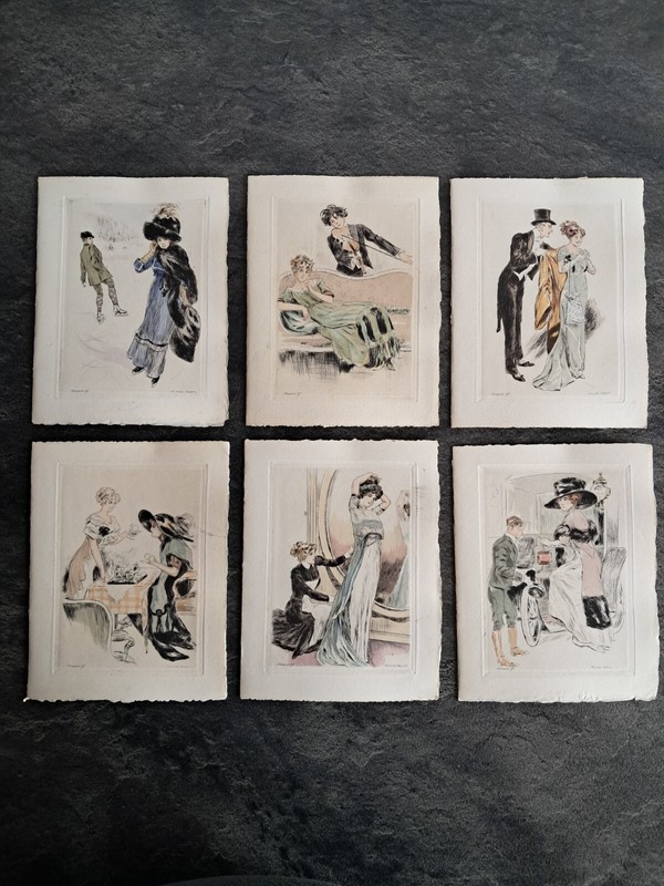 Anciennes Cartes Chromo Lithographie Richard Ranft  (1862-1931) Marquet Paris