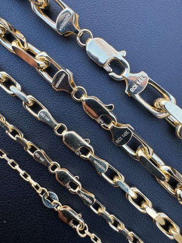 Pre-owned Harlembling Rolo Link Chain Necklace Bracelet - 14k Yellow Gold - 7"-28" - 1.5mm-6mm