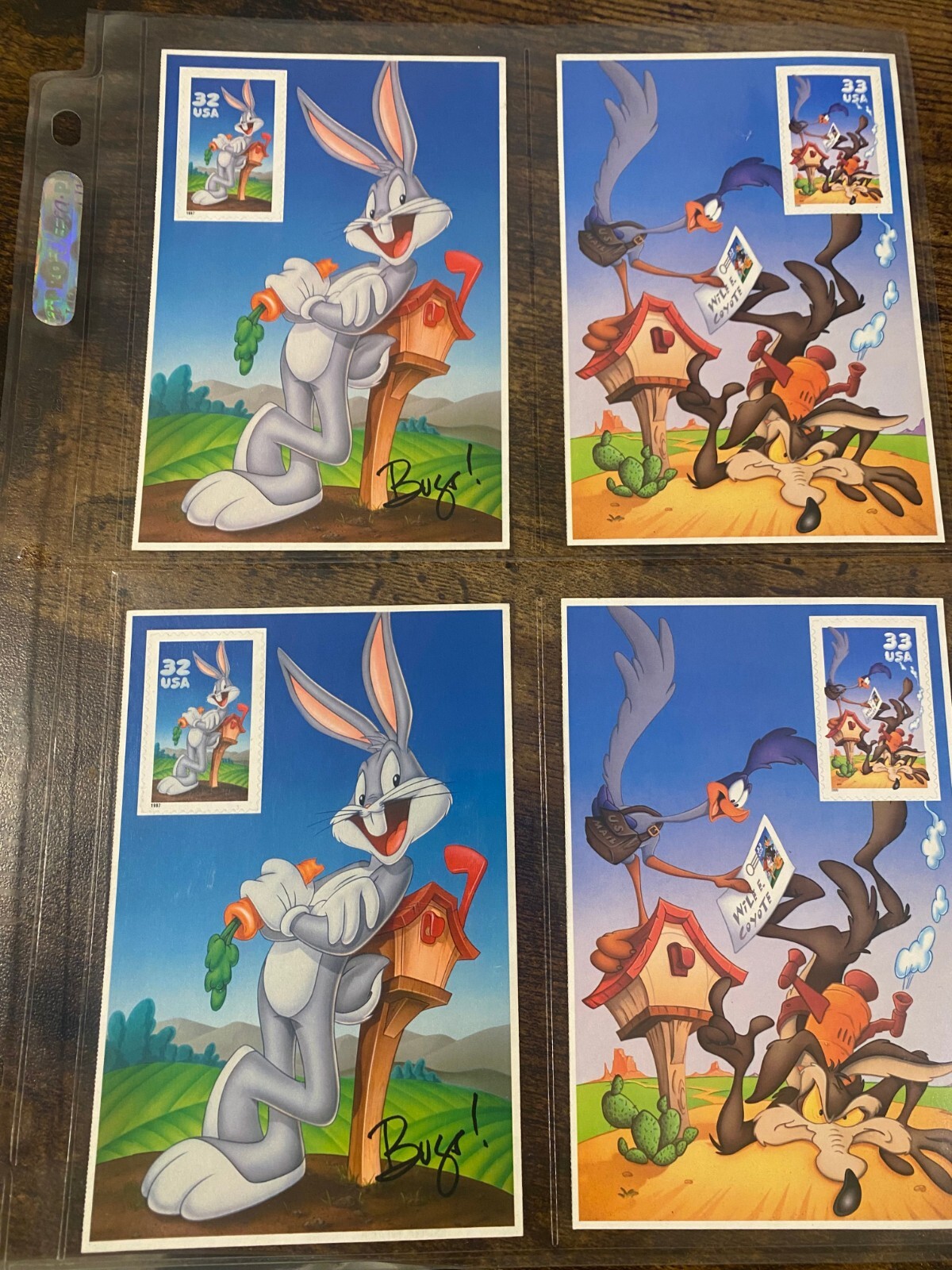 バッグスバニー 切手 シート USPS 32セント 1997年 未使用 1997 Bugs Bunny USPS 32 Cent Stamp on Bugs Card Looney Tunes