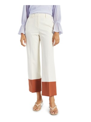 

ALFANI Женские прямые брюки цвета слоновой кости для работы в стиле колор-блок, Цвет слоновой кости, 100119860MS