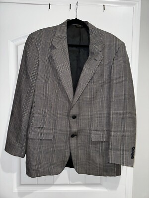 Vintage Palm Beach Men's Gray Plaid Blazer Approx 36R